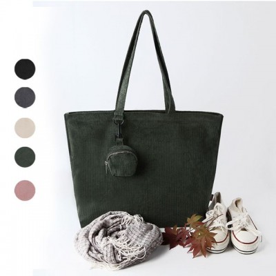 Corduroy Eco-Bag Casual Shopper Bag