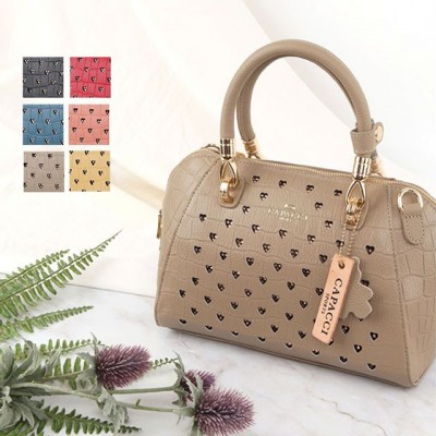 Leather Combination Heart Pattern Women&#039;s Toddler Bag