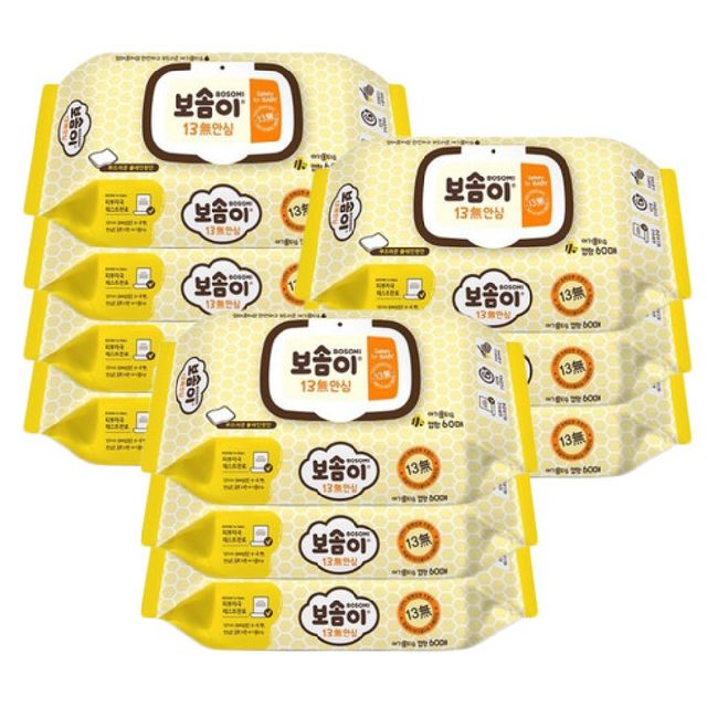 Bosomi 盖型湿纸巾 60片（10包）