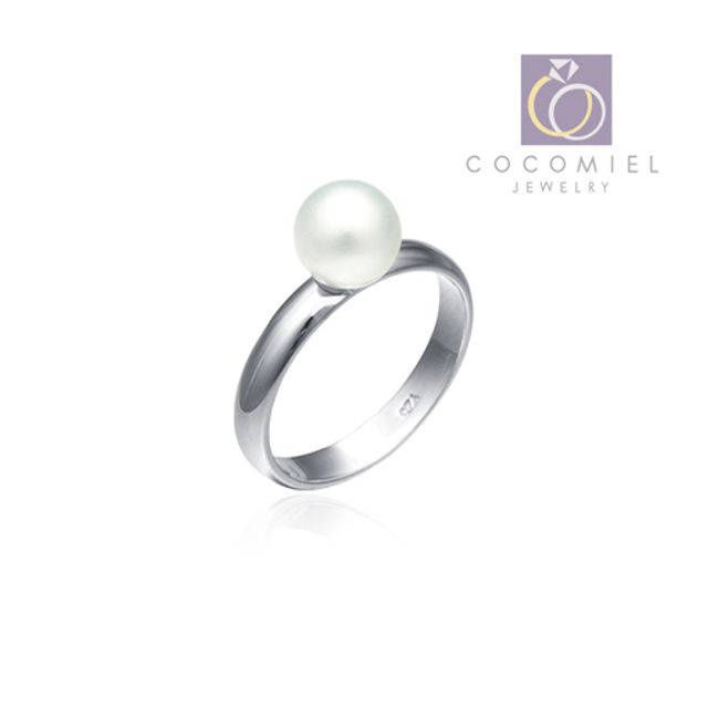 Basic white pearl EBS-R-56 pearl ring silver ring silver ring